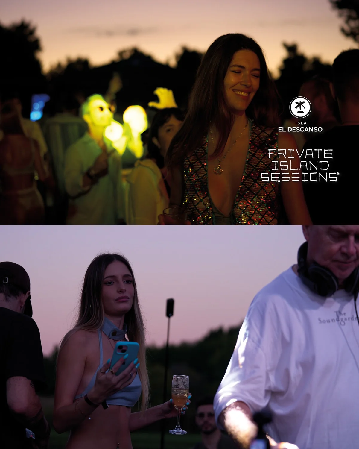 Participantes disfrutando entre el sunset y la noche